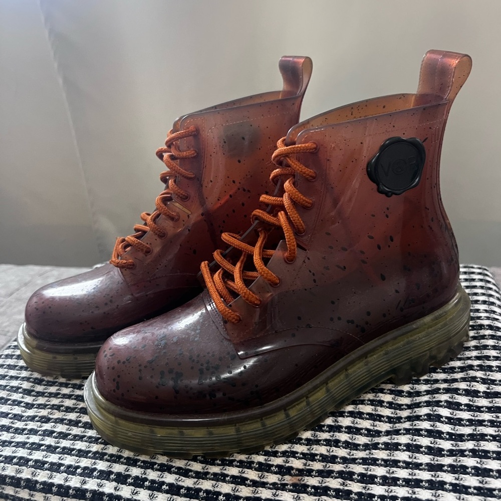 Viktor & Rolf Translucent Ankle Boots with Brown Laces